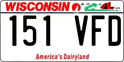 WI license plate 151VFD