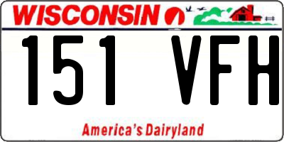 WI license plate 151VFH