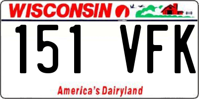 WI license plate 151VFK