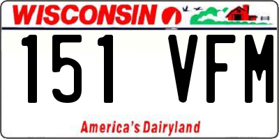 WI license plate 151VFM