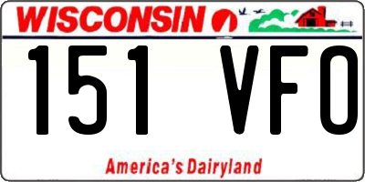 WI license plate 151VFO