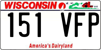 WI license plate 151VFP