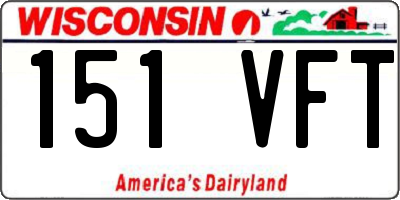 WI license plate 151VFT