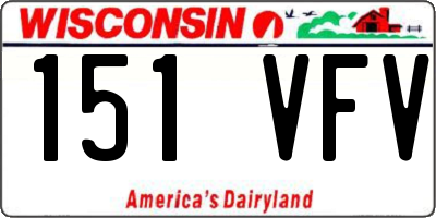 WI license plate 151VFV