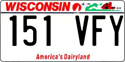 WI license plate 151VFY