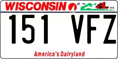 WI license plate 151VFZ