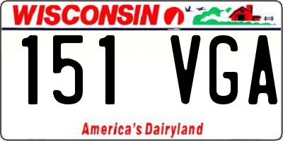 WI license plate 151VGA