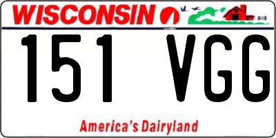 WI license plate 151VGG