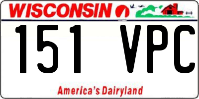 WI license plate 151VPC