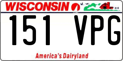 WI license plate 151VPG