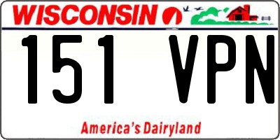 WI license plate 151VPN