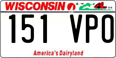 WI license plate 151VPO