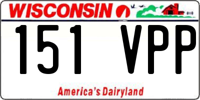 WI license plate 151VPP