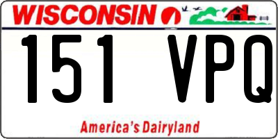 WI license plate 151VPQ