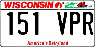 WI license plate 151VPR