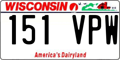 WI license plate 151VPW