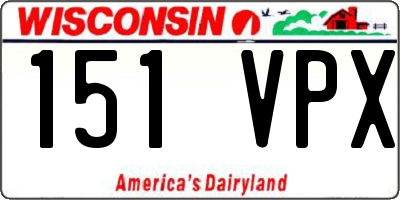 WI license plate 151VPX