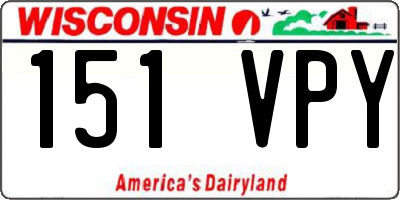 WI license plate 151VPY