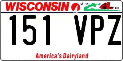 WI license plate 151VPZ