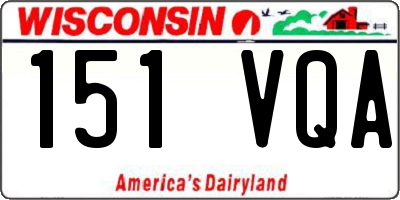 WI license plate 151VQA