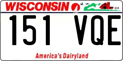 WI license plate 151VQE