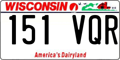 WI license plate 151VQR