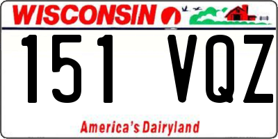 WI license plate 151VQZ
