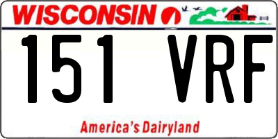 WI license plate 151VRF