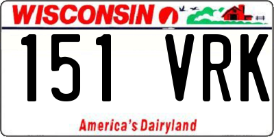 WI license plate 151VRK
