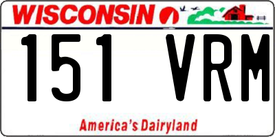 WI license plate 151VRM