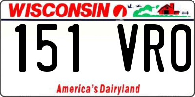 WI license plate 151VRO