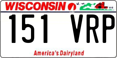 WI license plate 151VRP