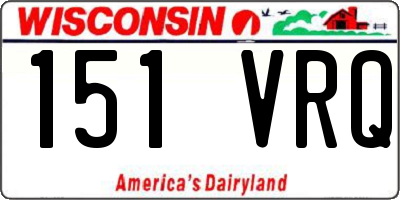 WI license plate 151VRQ
