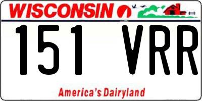 WI license plate 151VRR