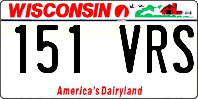 WI license plate 151VRS