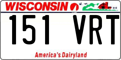 WI license plate 151VRT