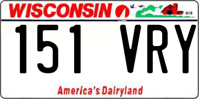 WI license plate 151VRY