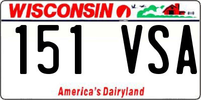 WI license plate 151VSA