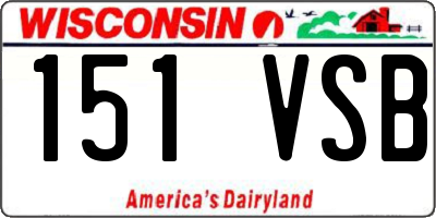 WI license plate 151VSB