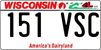 WI license plate 151VSC