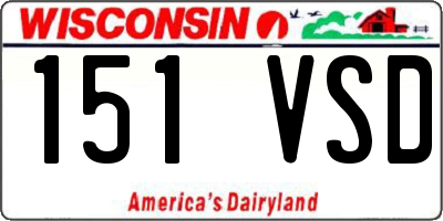 WI license plate 151VSD