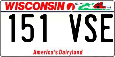 WI license plate 151VSE