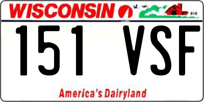 WI license plate 151VSF