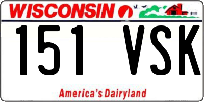 WI license plate 151VSK