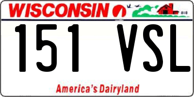 WI license plate 151VSL