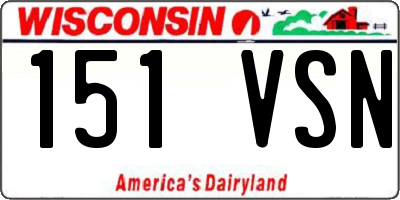 WI license plate 151VSN
