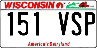 WI license plate 151VSP