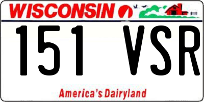 WI license plate 151VSR