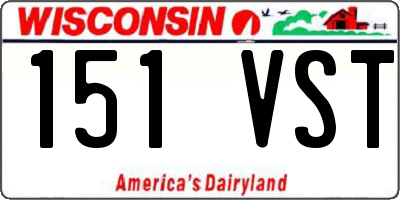 WI license plate 151VST