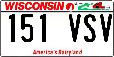 WI license plate 151VSV